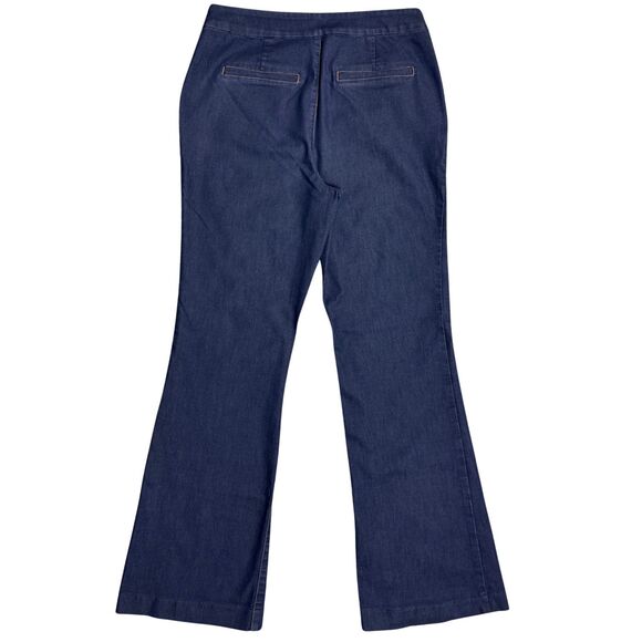 Chico’s Womens Jeans Platinum Trouser Dark Wash Mid Rise Flared Sz .5 Y2K - Picture 2 of 8